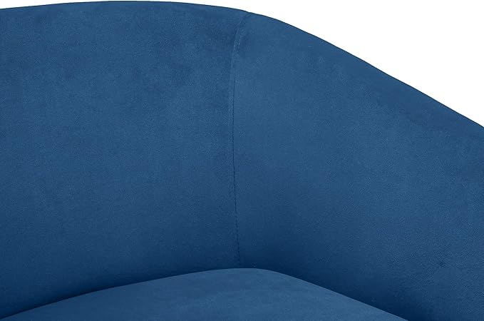 MINCETA Accent Chair,Modern Swivel Chairs for Living Room Reading and Bedroom with Wood Base,Velvet in Navy