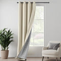 Beige Blackout Soundproof Curtains Thermal Insulation Drapes with 3-in-1 Layer Light Blocking Heat Insulating for Bedroom Living Room (1 Panel, Beige, 50" x 120")
