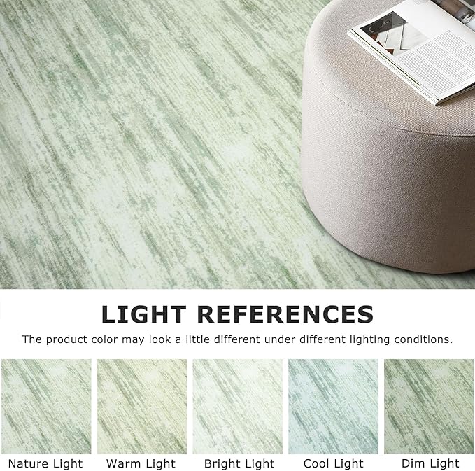 5x7 Modern Abstract Area Rug for Bedroom, Lime Green Large Super Soft Washable Rug with Non-Slip, Non-Shedding Rugs for Living Room, Indoor Door Mat for Home Décor