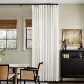 Beige White Pinch Pleated Linen Curtains 92 Inches Long 2 Panels for Living Room Bedroom Memory Training Shaped Semi Sheer Pleat Drapes with Hooks Rings Light Filtering Window Curtain 40x92