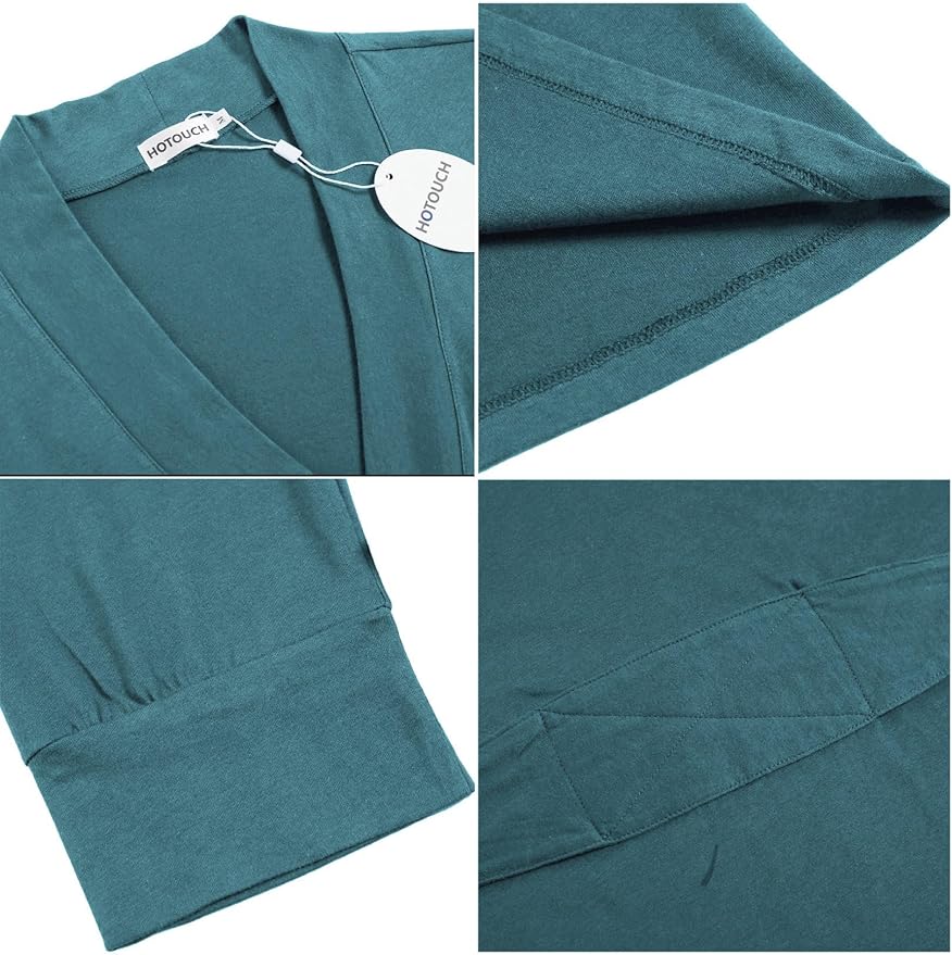 HOTOUCH Womens Robe Lightweight Short Knit Bathrobe Soft Ladies Sleepwear with Pockets