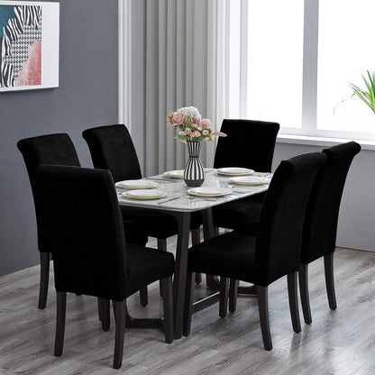 Howhic Stretch Chair Covers for Dining Room Set of 2, Removable Washable Dining Room Chair Covers, Dining Chair Slipcovers Seat Protector, Great for Home Decor and Banquet (Black, 2 Pack)