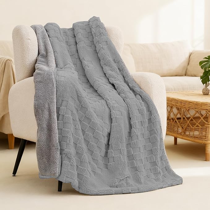 Heated Blanket 50x60 Inch Electric Blanket Throw Blanket with 6 Heat Settings and 1-4H Auto Off Timer, Machine Washable Soft Flannel Fleece for Couches, Beds Office (Grey)