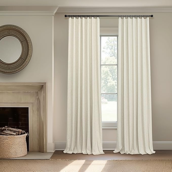 Pitalk Short Black Out Curtains 58 Inch Long for Bedroom 58 Inch Length Window Treatments Blackout Linen Boho Kitchen Thermal Drapes for Summer Heat Living Dining Room Bathroom 2 Panels Set Tan Beige