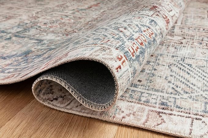 Loloi Chris Loves Julia Jules Collection JUL-07 Natural/Ocean 2'-6'' x 12'-0'', .13" Pile Height, Runner Rug
