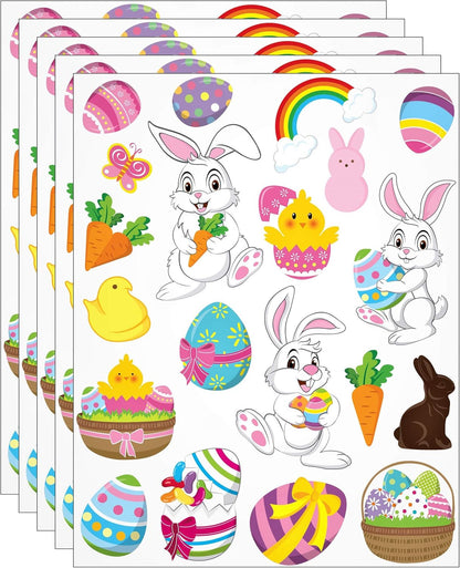 Iconikal 100-Count Easter Window Clings, Static Cling Window Decorations, (5 Sheets of 20)