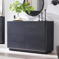 ACCOHOHO 8 Drawer Dresser for Bedroom, 52 Inch Wide Modern Chest of Drawers, Push-to-Open Wood Storgae Organizer with Large Drawers for Bedroom, Living Room, Hallway, Black