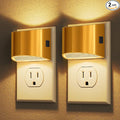 DORESshop LED Night Light[2 Pack], Golden Night Lights Plug into Wall, 3 Level Brightness Adjustable Plug in Night Light, Dusk to Dawn Sensor, Nightlights for Adults, Bedroom, Bathroom, Hallway, 3000K