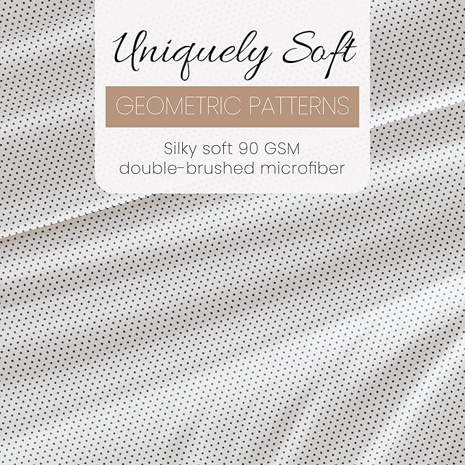 Linen Market Double-Brushed Patterned Microfiber King Sheet Set 4 Piece – Oeko-TEX Certified Ultra Soft & Wrinkle-Free - 16" Deep Pocket Sheets - Easy Care King Size - Stippled Gray