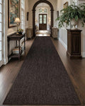 Color&Geometry Door Mat 2'4"x12' Runner Rug with Rubber Backing, Non Slip Washable Hallway Rug, Carpet Runners for Hallway Living Room Bedroom, Brown (Rolled-up NO Creases)