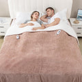 Heated Blanket Queen Size - 84"x90" Cozy Soft Jacquard Heating Blanket with 4 Heat Levels & 10 Hours Auto-Off, Jacquard Fleece, Overheating Protection, Warm Gifts, Brown