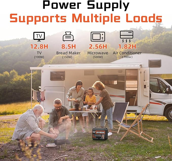 3PACK 12V 100Ah LiFePO4 Lithium Battery MAX Bluetooth 5.0 IP67, 15000+ Deep Cycles Lithium Battery, Built-in 110A BMS for RVs Marine Trolling Motors