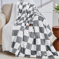 Heated Electric Blanketc Throw, 50X60 Heating Blanket with 10 Heat Level & 8 Hour Auto Off for Lap, Light Gray Checkered Plaid Sherpa Blankets Warmer Gift for Couch Grandma Women Adults Washable