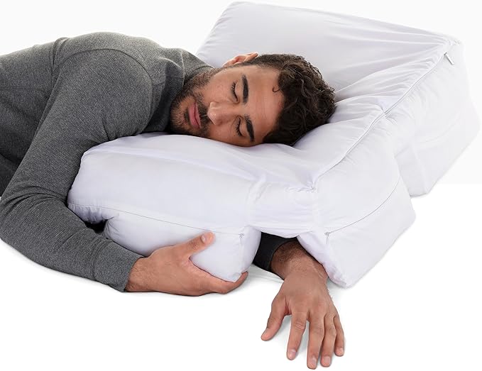 Wife Pillow The Side Sleeper Pillow with Arm Hole for Shoulder Pain - Arm Tunnel Pillow for Side Sleepers, Shoulder Relief & Neck Support Comfort Sleep Pillow for Adults - Down Alternative Fiber Fill