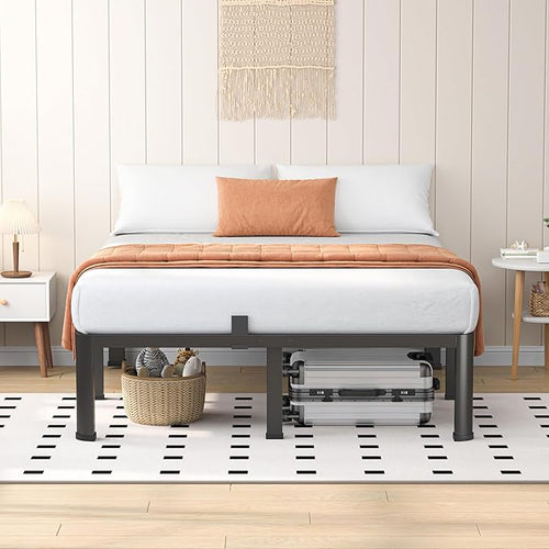 12 Inch King Heavy Duty 3500 lbs Bed Frame with Round-Corner Legs & Anti-Squeak Design – Quick Assembly Metal Platform, No Box Spring Needed