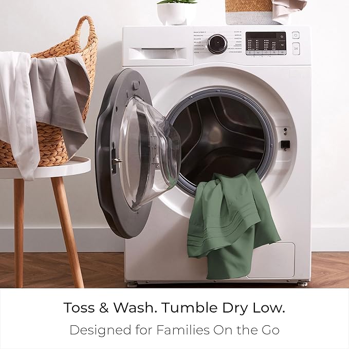 Mellanni King Sheet Set - 6-Piece Iconic Collection Bedding, (Including 4 Pillowcases), 21-Inch Extra Deep Pocket, Easy Care, Ultra Soft, Cooling Sheets, Brushed Microfiber - Sage