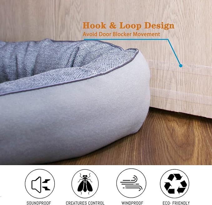 TORRAMI 36" Door Draft Stopper Under Bottom Insulation Noise Air Stopper 2.1LB,Door Snake Draft Guard Seal for Doors and Windows - Dark Gray