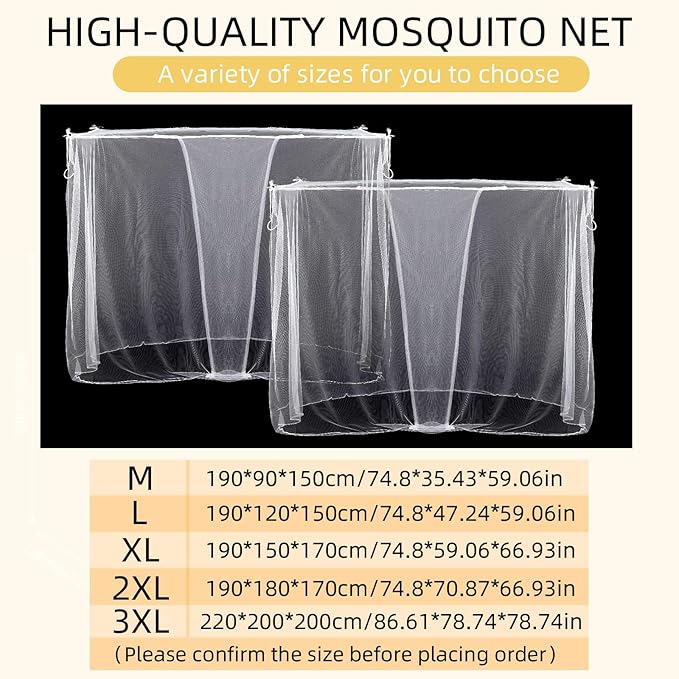 2 Pcs 4 Corners Mosquito Net for Bed Canopies Netting Bed Drapes Mesh for Twin Full Queen King Size Camping Home Outdoor Travel Dormitory(White,L87 X W79 X H79 Inch)