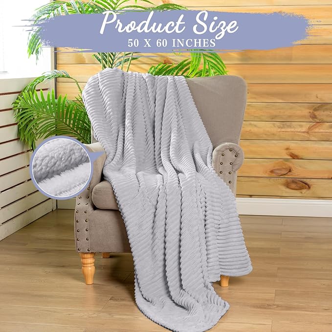 Buryeah 12 Pcs Flannel Throw Blanket Bulk 50 x 60 in Sleepover Blanket Outdoor Wedding Throw Lightweight, Oeko-tex Standard 100 Certified for Sofa Homeless Gifts (Light Gray)