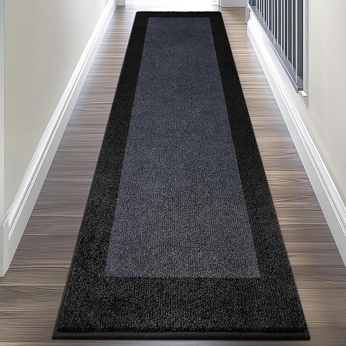 Machine Washable Kitchen Rug 24" x 96", Non Slip Kitchen Mat for Floor, Absorbent Entrance Runner Rug for Bedroom, Hallway, Bathroom, Door (Roll Packing)
