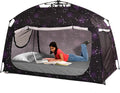 Indoor Instant Privacy Bed Tent for Sleeping,Quick Set-up Bed Canopies,Portable Bed Drapes with Large Space and 3 Doors (Starry, Full)