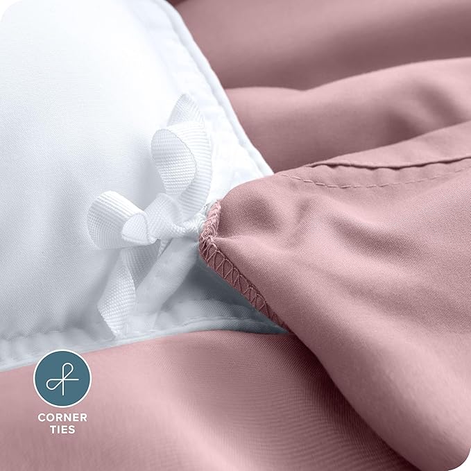 Bare Home Bedding Duvet Cover California King Size - Premium 1800 Super Soft Collection - Lightweight, Cooling - Soft Breathable Bedding Duvet Cover (Cal King, Dusty Pink)