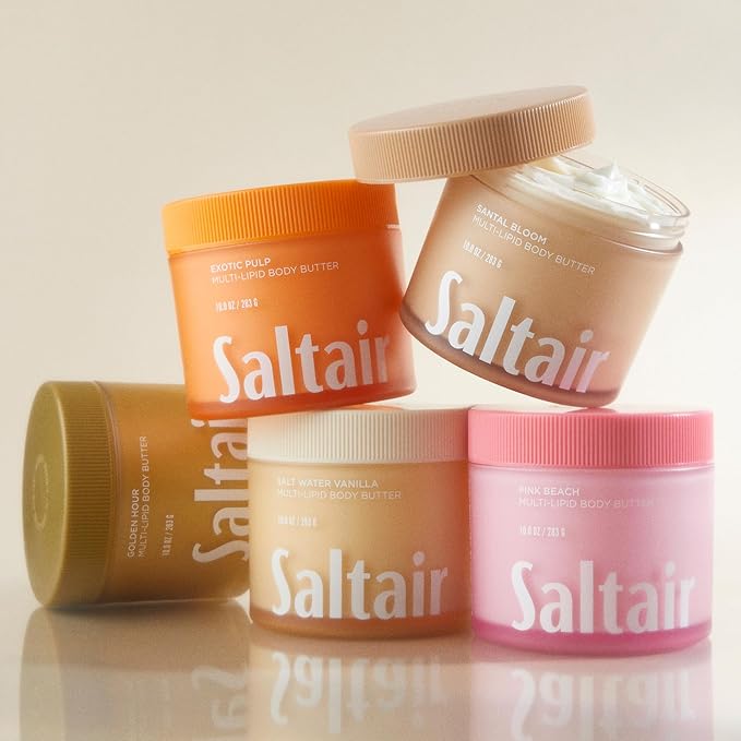 Saltair Multi-Lipid Body Butter - Rich, Nourishing Salt Water Vanilla Hydrating Body Cream with Ceramide Complex, Coconut Oil, and Shea Butter. Deep Moisturizing Dry Skin Care. 10oz Jar