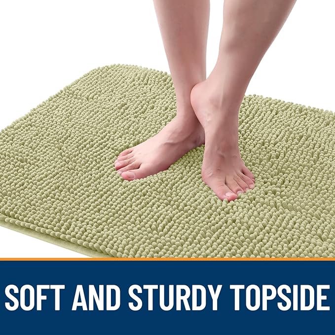 OLANLY Dog Door Mat for Muddy Paws 30x20, Absorbs Moisture and Dirt, Absorbent Non-Slip Washable Doormat, Quick Dry Chenille Mud Mat for Dogs, Entry Indoor Entryway Carpet for Inside Floor, Vanilla