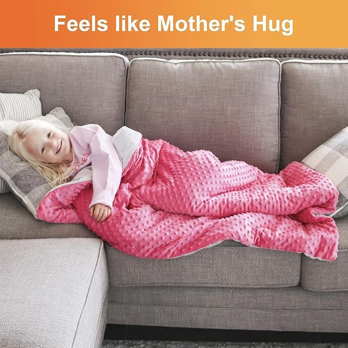hazli Super-Soft Kids Weighted Blanket 5 Pounds - Weighted Blanket for Kids - Easy to Clean, Washable Minky Cover - 36x48 Inches 5lbs Child - Small Heavy Blanket for Girls and Boys