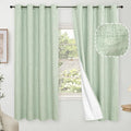 Sage Green Blackout Curtains for Bedroom - Linen Curtains 63 Inch Length Thermal Insulated Privacy Burlap Boho Window Drapes for Living Room Scandi Farmhouse Dining, 2 Panels, Each 52" Wide