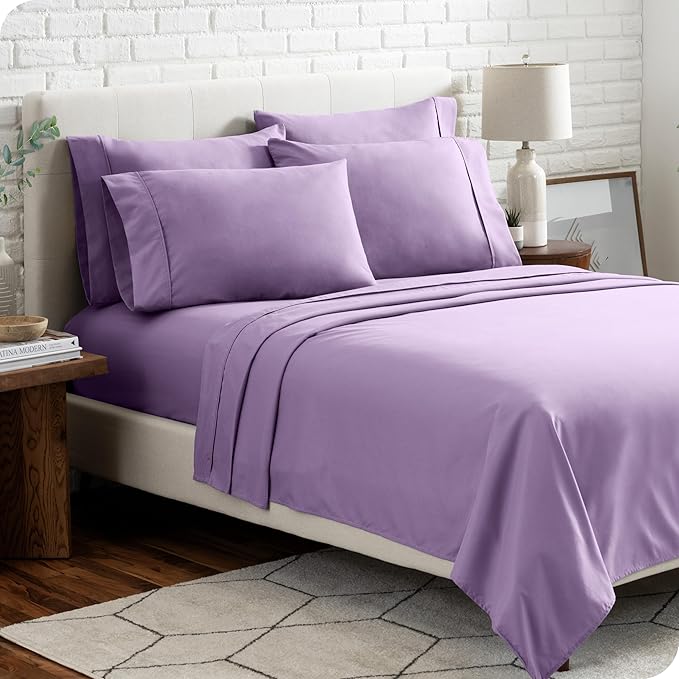California King Sheet Set - 6 Piece Set - Hotel Luxury Bed Sheets - Ultra Soft - Deep Pockets - Easy Fit - Cooling & Breathable Sheets - Wrinkle Resistant - Lavender - Cal King Sheets - 6 PC