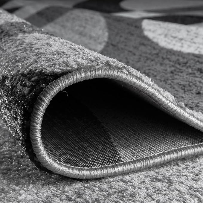 Rugshop Contemporary Abstract Circles Perfect for high Traffic Areas of Your Living Room,Bedroom,Home Office,Kitchen Area Rug 9' x 12' Gray