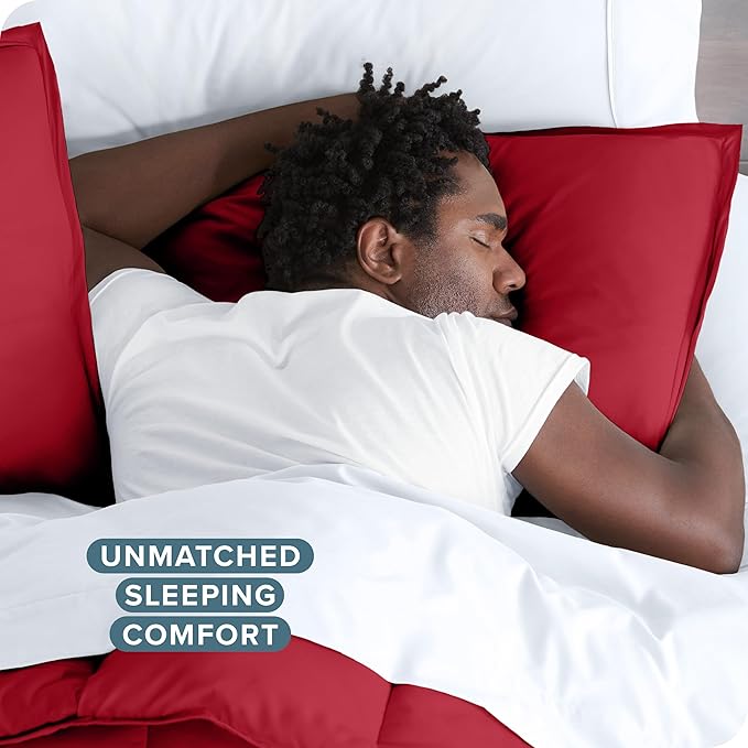 Bare Home Bedding Duvet Cover King Size - Premium 1800 Super Soft Collection - Lightweight, Cooling - Soft Breathable Bedding Duvet Cover (King, Red)