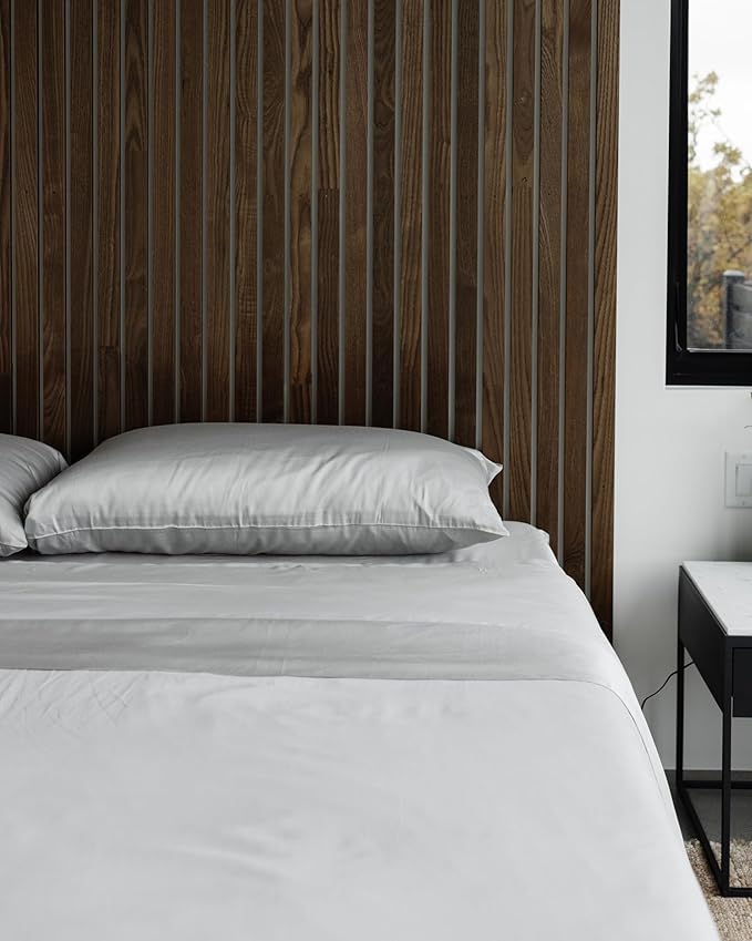 Cozy Earth Luxury Bed Sheet Set - 100% Viscose from Bamboo Fabric, Ultra-Soft & Breathable, Fits Regular & Deep Pocket Mattresses up to 20" - 4 Pieces King Sheet Set Gray
