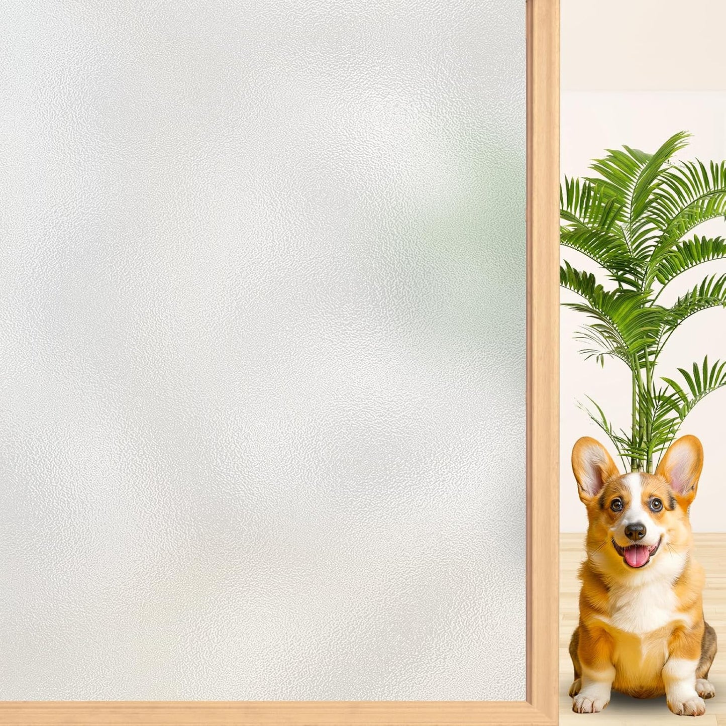 Niviy Frosted Glass Window Film Opaque Window Cling Privacy Film Non Adhesive Glass Door Shower Window Covering for Bathroom Home Office, 11.8" x 78.7"