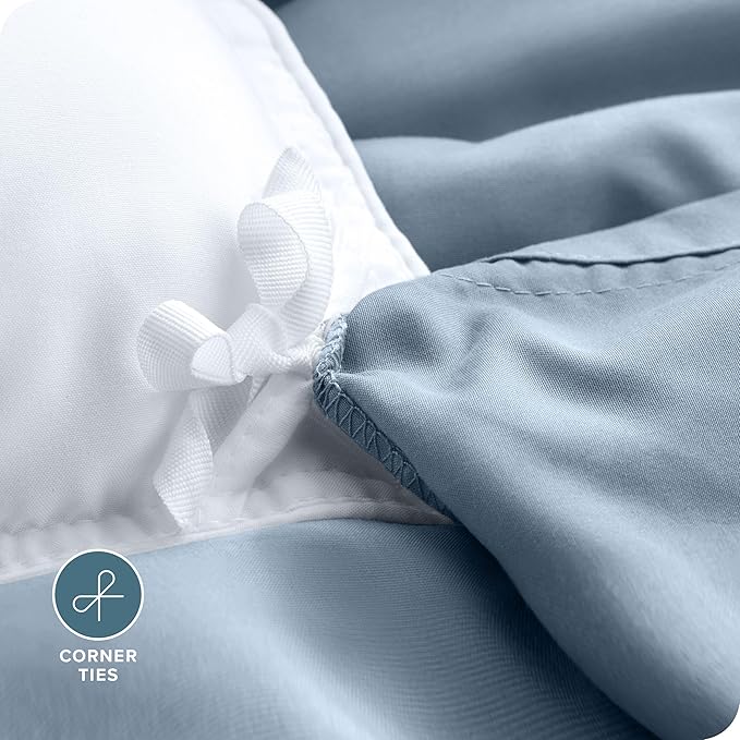 Bare Home Bedding Duvet Cover King Size - Premium 1800 Super Soft Collection - Lightweight, Cooling - Soft Breathable Bedding Duvet Cover (King, Dusty Blue)