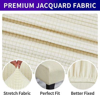 Howhic Stretch Chair Covers for Dining Room Set of 6, Removable Washable Dining Room Chair Covers, Dining Chair Slipcovers Seat Protector, Great for Home and Banquet Decoration (Ivory, 6 Pack)