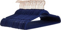 Amazon Basics Slim Velvet, Non-Slip Suit Clothes Hangers, Pack of 50, Navy Blue/Rose Gold