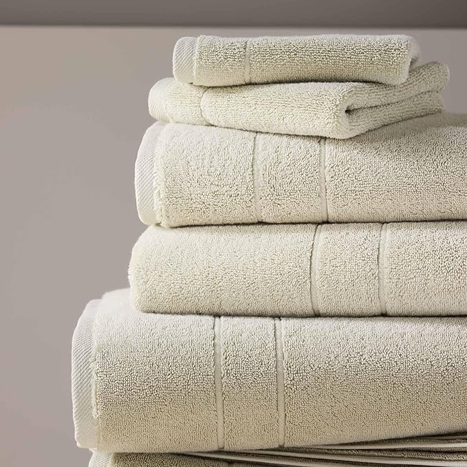 Brooklinen Super-Plush Turkish Cotton Washcloths Set of 2 Cotton, 820 GSM, Highly Absorbent, Machine Washable, Perfect for Home & Bathroom (13" x 13", Stone)
