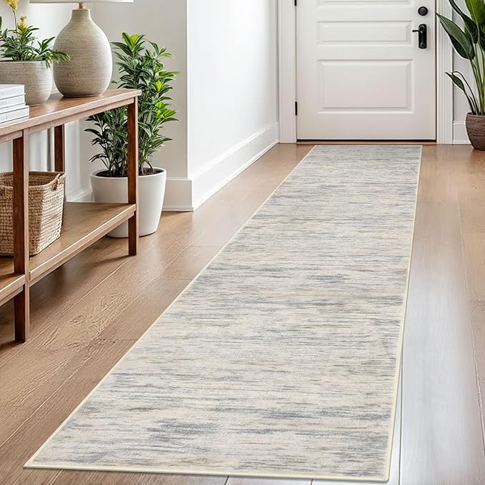 2x8 Modern Abstract Runner Rug for Hallways, Gray Beige Neutral Multi Super Soft Hallway Decor Kitchen Rugs with Non-Slip, Non-Shedding Washable Rug for Entryway Laundry Indoor