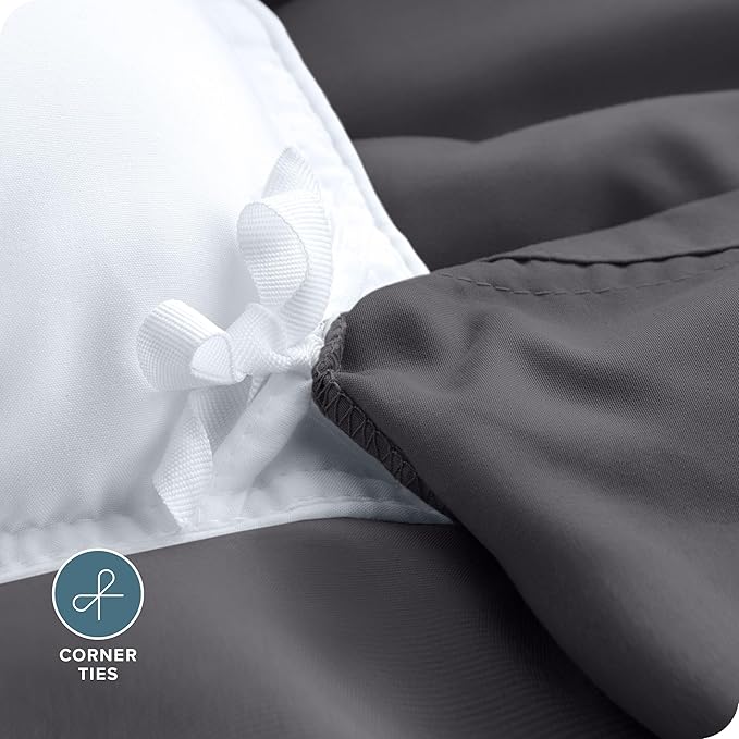 Bare Home Bedding Duvet Cover Extra Long Size - Premium 1800 Super Soft Collection - Lightweight, Cooling - Soft Breathable Bedding Duvet Cover (Twin/Twin XL, Forged Iron Grey)