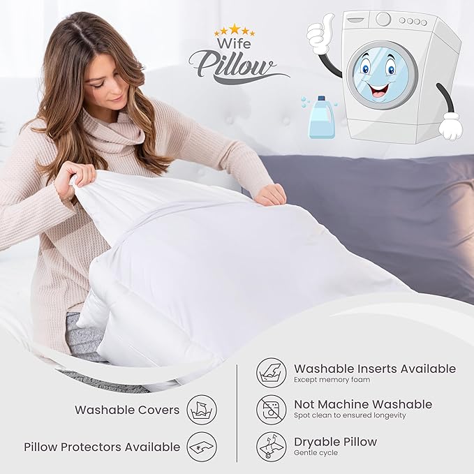 Wife Pillow the Side Sleeper Pillow with Arm Hole for Shoulder Pain - Arm Tunnel Pillow for Side Sleepers, Shoulder Relief & Neck Support Comfort Sleep Pillow for Adults - Charcoal Shredded MemoryFoam