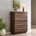 ACCOHOHO 6 Drawer Dresser for Bedroom, 42 Inch Tall Modern Chest of Drawers, Push-to-Open Wood Storgae Organizer with Large Drawers for Bedroom, Living Room, Hallway, Brown