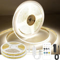65.6ft COB LED Strip Light Natural White, High Bright LED Strips with 320LEDs,RF Remote and UL Power Supply,4000K Dimmable LED Lights for Bedroom,Kitchen,DIY Home Decoration, 2 Rolls of 32.8ft