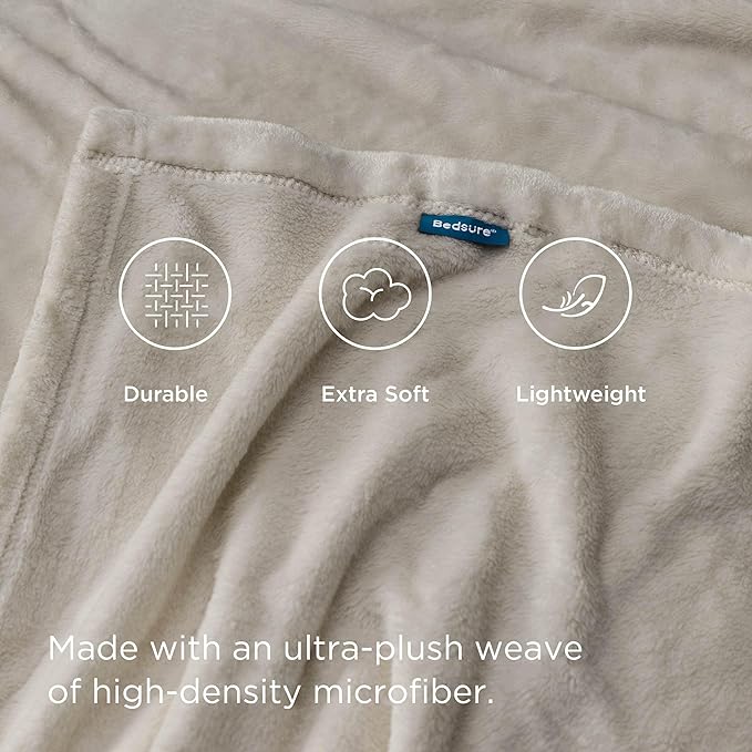Bedsure GentleSoft Fleece King Size Blankets for Bed Oxford Tan - Soft Lightweight Plush Cozy Fuzzy Luxury Microfiber, 108x90 inches