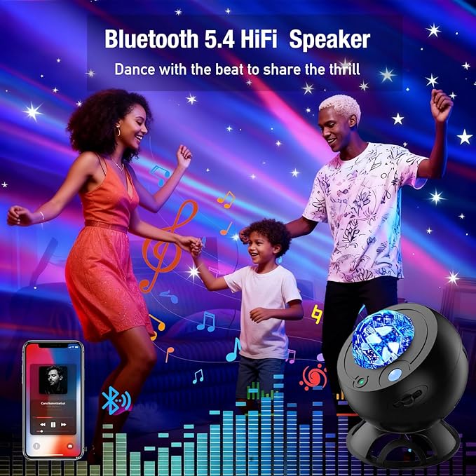 Aurora Projector,16-Color Star Projector,Moon Light Galaxy Projector,Supports USB Storage and Playback,Suitable for Children's bedrooms,Living Room Decoration,Christmas Gifts for Teenagers