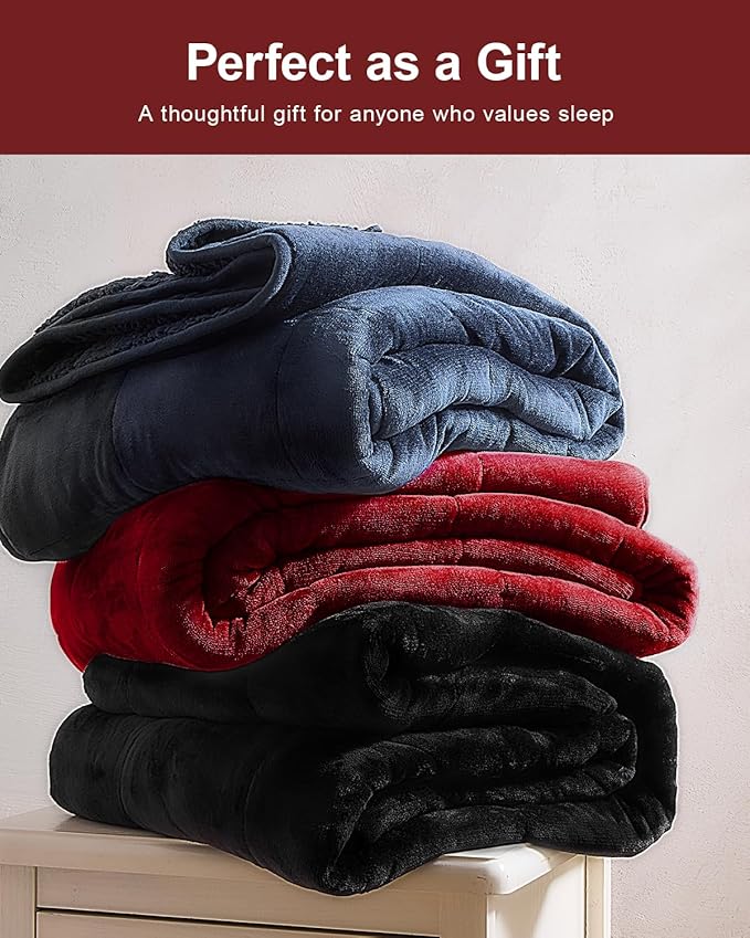 Super Fuzzy Soft Sherpa Fleece Weighted Blanket, 20 lbs Dual Sided Fluffy Heavy Weighted Blankets for Adults - No Bunching with Double Layers of Soft Inner Lining (60"x 80", 20 Pounds)