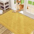 OLANLY Dog Door Mat for Muddy Paws 48x30, Absorbs Moisture and Dirt, Absorbent Non-Slip Washable Doormat, Quick Dry Chenille Mud Mat for Dogs, Entry Indoor Entryway Carpet for Inside Floor, Yellow