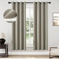 ChrisDowa 100% Blackout Sand Solid Curtains 72 Inches Long 2 Panels for Bedroom Living Room,Farmhouse Room Darkening Thermal Insulated Soundproof Grommet Top Window Treatment Drapes,52x72