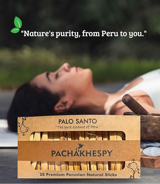Palo Santo Sticks Authentic Smudging Peru 20 Pack for Energy Cleansing Aromatherapy Meditation 100% Natural Ethically Sourced Sustainable Holy Wood Wild Harvested Premium Palo Santo Incense Quality